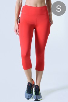 Women's High Rise 5-Pocket Activewear Capri Leggings (Small only)