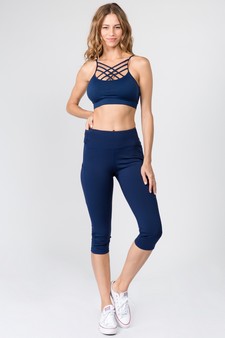 Women's High Rise 5-Pocket Activewear Capri Leggings (Small only) style 4