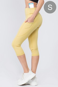 Women's High Rise 5-Pocket Activewear Capri Leggings (Small only)