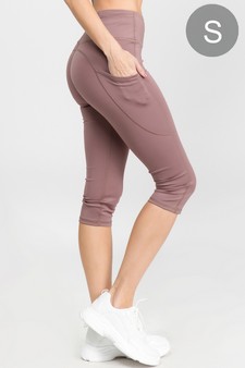 Women's High Rise 5-Pocket Activewear Capri Leggings (Small only)