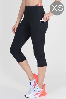Women's High Rise 5-Pocket Activewear Capri Leggings (XS only)