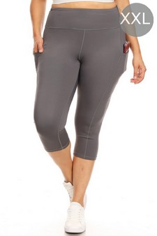 Women's High Rise 5-Pocket Activewear Capri Leggings (XXL only)