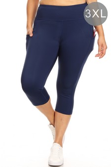 Women's High Rise 5-Pocket Activewear Capri Leggings (XXL only)