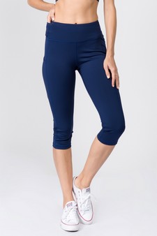 Women's High Rise 5-Pocket Activewear Capri Leggings style 4