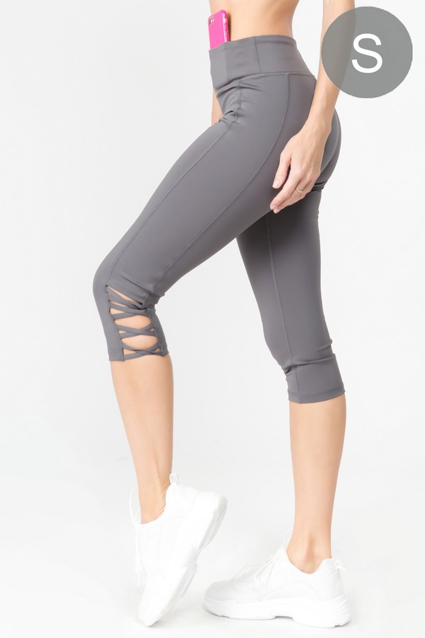 Women's Active Lattice Capri Cutout Workout Leggings (Small only) -  Wholesale 