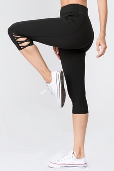 Women's Active Lattice Capri Cutout Workout Leggings