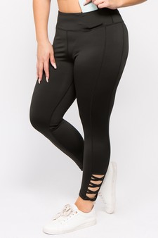 Women's Lattice Ankle Cutout Activewear Leggings