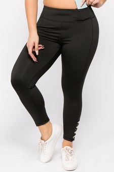 Women's Lattice Ankle Cutout Activewear Leggings (XL only) style 3