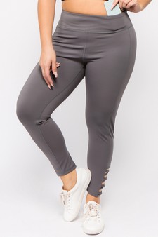 Women's Lattice Ankle Cutout Activewear Leggings (XXL only) style 2