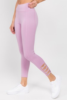 Women's Lattice Ankle Cutout Activewear Leggings style 3