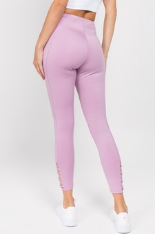 Women's Lattice Ankle Cutout Activewear Leggings style 4