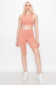 Women's Deep V-Neck Mesh Activewear Sports Bra style 4
