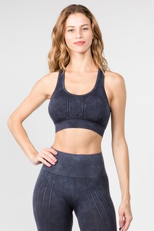 Women's Stone Washed Seamless Sports Bra style 2