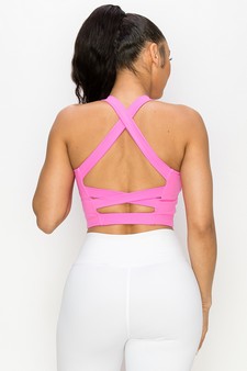 Women's Strappy Back Longline Activewear Sports Bra