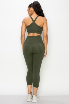 ETA 10/31/25 - Women's Buttery Soft Sports Bra and Capri Leggings Activewear Set style 3