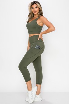 ETA 10/31/25 - Women's Buttery Soft Sports Bra and Capri Leggings Activewear Set style 2