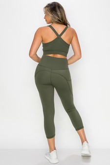 ETA 10/31/25 - Women's Buttery Soft Sports Bra and Capri Leggings Activewear Set style 3