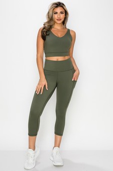 ETA 10/31/25 - Women's Buttery Soft Sports Bra and Capri Leggings Activewear Set