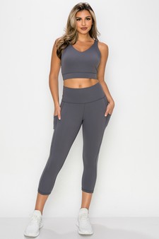 Women's Buttery Soft Sports Bra and Capri Leggings Activewear Set