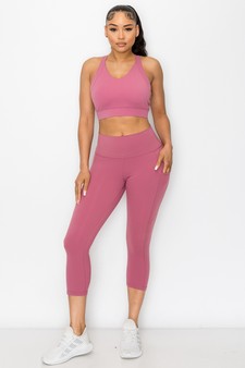 Women's Buttery Soft Sports Bra and Capri Leggings Activewear Set