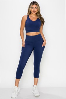 Women's Buttery Soft Sports Bra and Capri Leggings Activewear Set