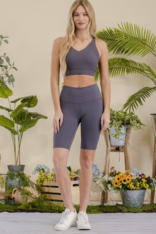 Women's Buttery Soft Sports Bra & Biker Shorts Activewear Set