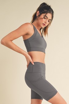 Women's Buttery Soft Sports Bra and Shorts Activewear Set style 2