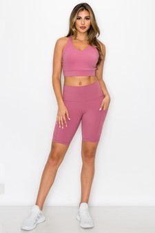 Women's Buttery Soft Sports Bra and Shorts Activewear Set