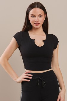 Women's Buttery Soft Active Shortsleeve Top with Built-In Bra