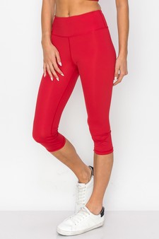 Women's Capri Activewear Leggings w/ Hidden Waistband Pocket