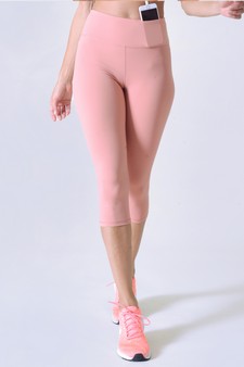 Women's Capri Activewear Leggings w/ Hidden Waistband Pocket