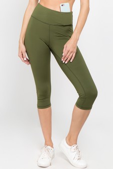 Women's Capri Activewear Leggings w/ Hidden Waistband Pocket