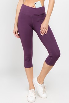 Women's Capri Activewear Leggings w/ Hidden Waistband Pocket