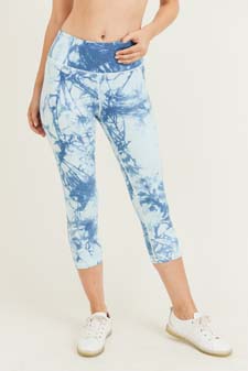 Women's Buttery Soft Tie Dye Capri Activewear Leggings