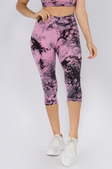 Women's Buttery Soft Tie Dye Capri Activewear Leggings