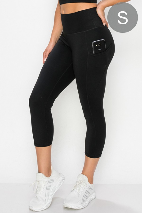 Women's Buttery Soft Activewear Capri Leggings with Pockets (Small only) -  Wholesale 