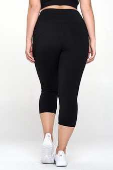 Women's Buttery Soft Activewear Capri Leggings with Pockets (4XL only) style 3