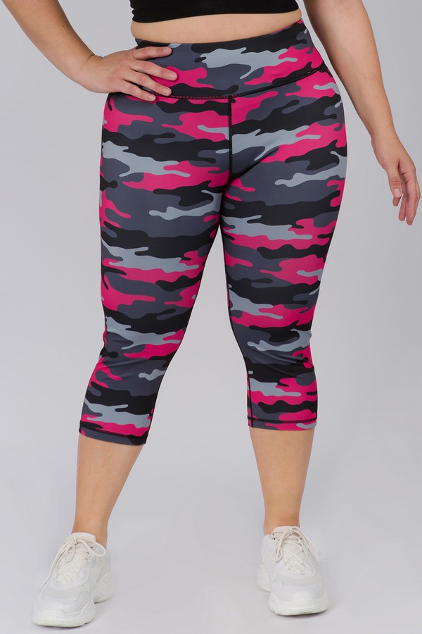 Pink Camo Women's Leggings - Womens Cotton Spandex Camouflage Yoga Pants