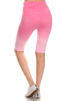 Women's Dip Dye Ombre Activewear Biker Shorts w/High Waist Band style 3
