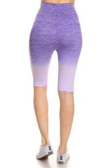 Women's Dip Dye Ombre Activewear Biker Shorts w/High Waist Band style 3