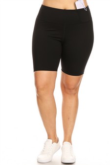 Women’s High Rise Matte Activewear Biker Shorts w/ Hidden Waistband Pocket (XXXL only)