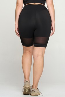 Women’s Mesh Detail Activewear Biker Shorts (XL only) style 3