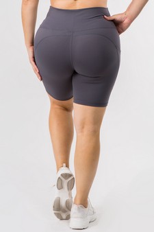 Women's Buttery Soft Activewear Biker Shorts with Pockets 8'' Inseam style 3