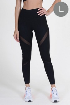 Mesh-Panel Active Leggings with Zipper Pocket (Large only)