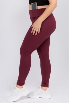 Women's Active Wear Leggings w/ Hidden Waistband Pocket style 2