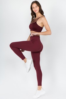 Women's Active Wear Leggings w/ Hidden Waistband Pocket style 4