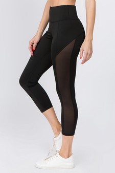 Women's Mesh Side Capri Activewear Leggings