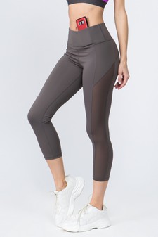 Women's Mesh Side Capri Activewear Leggings