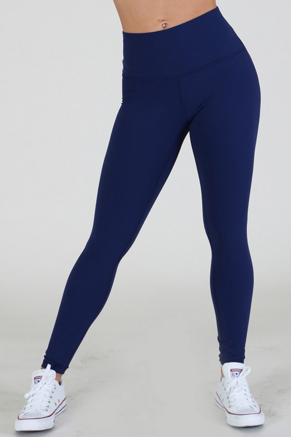 Luga Women's Athletic Lightweight Leggings Blue Polyester Spandex