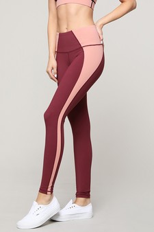 Women's Side Colorblock Activewear Leggings - TOP ACT639